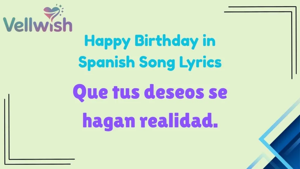 Happy Birthday in Spanish Song Lyrics