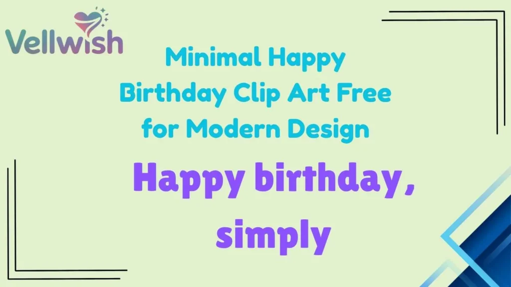 Minimal Happy Birthday Clip Art Free for Modern Design
